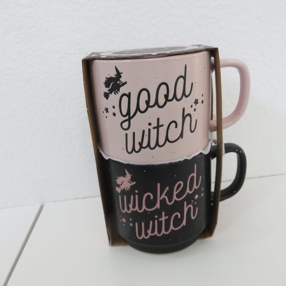 (#G) Cobwebs and Cauldrons Good Witch/Wicked Witch 2 pc Mug Set - Picture 2 of 5